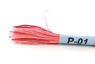 Мулине меланж Р-01 малиновый-св.розовый