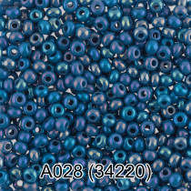 Бисер Чехия " GAMMA" круглый 1 10/ 0 2. 3 мм 5 г 1- й сорт A028 голубой/ меланж ( 34220 ) 